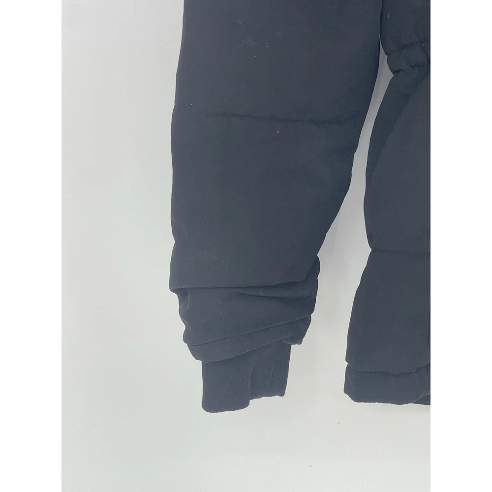 H&M Divided Womens Size 4 Loose‎ Light Black Hooded Long Puffer Jacket
